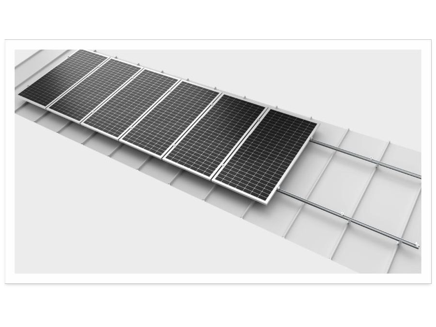 Mini rail mounting system on sheet roof