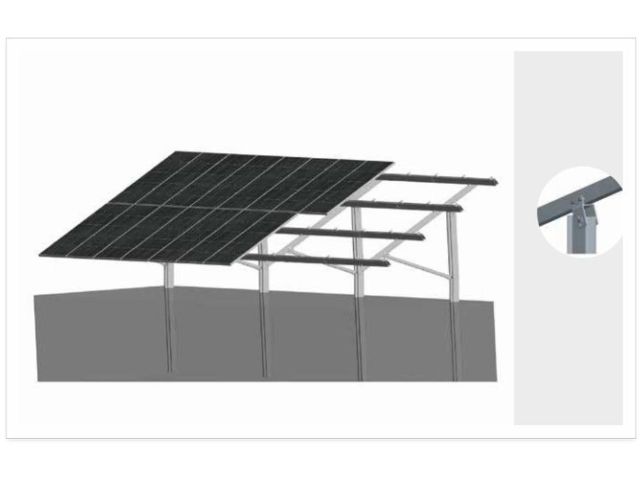 Steel ground-mount solar structure