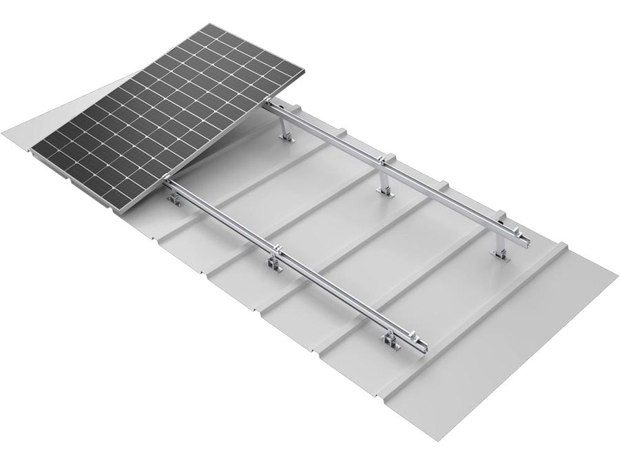 Trapezoidal roof L-feet mounting system
