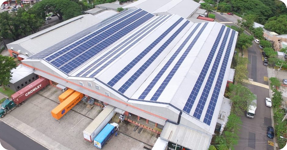 1.2 MW aluminum rooftop solar system on a distribution center, Mexico
