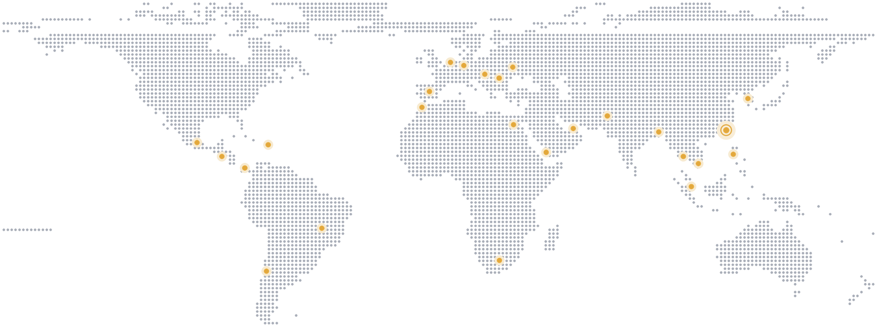 Map of Auric Energy's global presence across Asia-Pacific, Europe, the Middle East & Africa, and the Americas